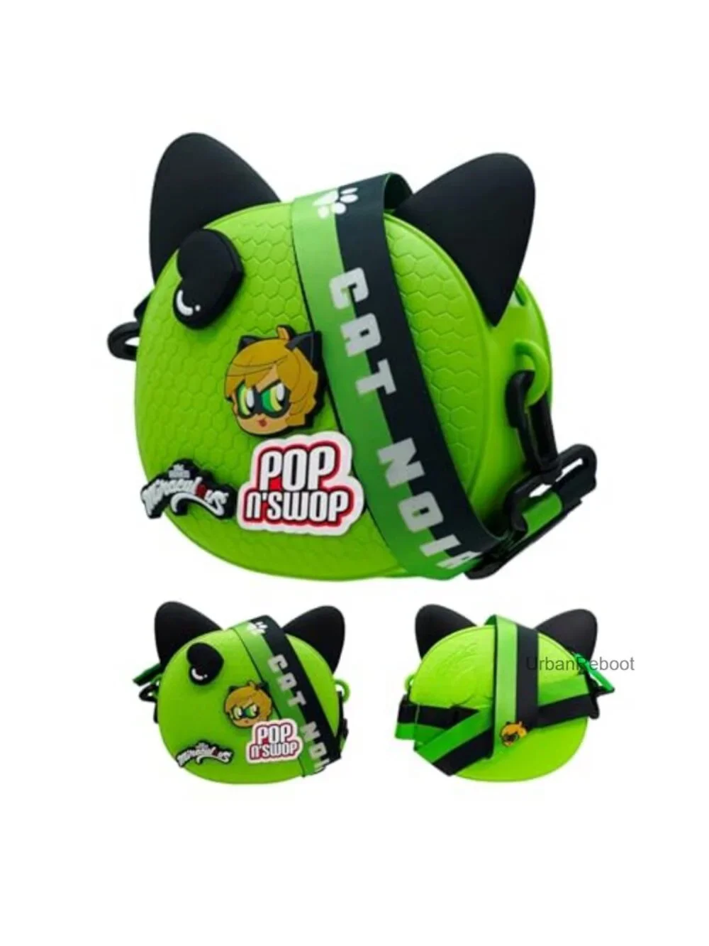 Miraculous Ladybug Pop n' Swop Mini Handbag Adjustable Strap 4 Badges Purse